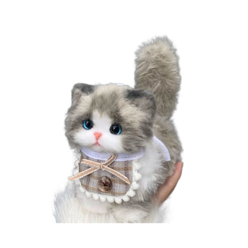 新款兔毛扭扭棒小猫创意手工DIY材料桌面摆件布偶猫送女友礼物|undefined