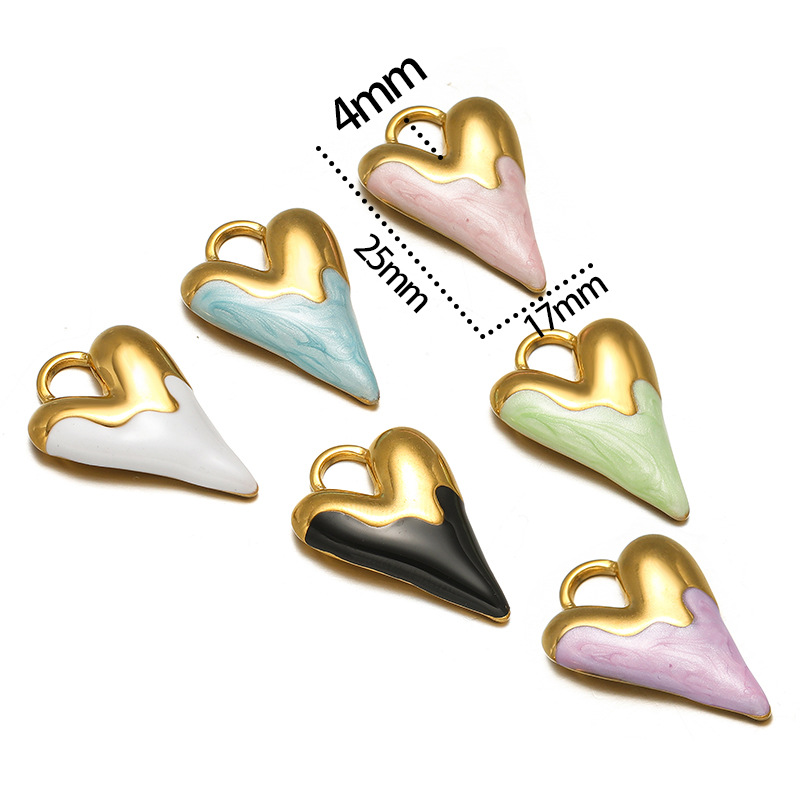 Pendant Jewelry Making Type 5 PCS/Package Metal Heart Shape Pendant