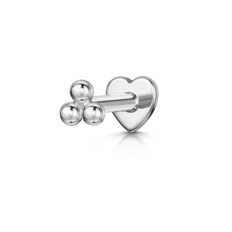 Europa y América Venta caliente s925 plata esterlina ins estilo simple diamante-incrustado personalidad cartílago piercing amor hilo piercing oído hueso uñas