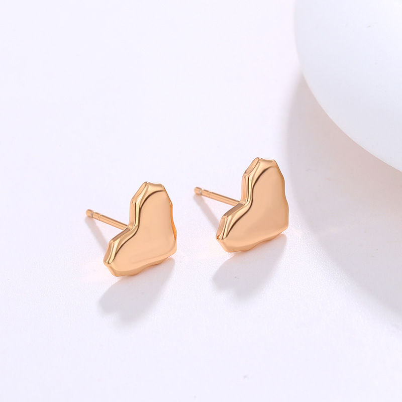 Pendientes de Aleación con Forma de Corazón Lisos y Sencillos de Xuping Jewelry, Pendientes de Moda de Alta Gama para Mujer, Venta al por Mayor