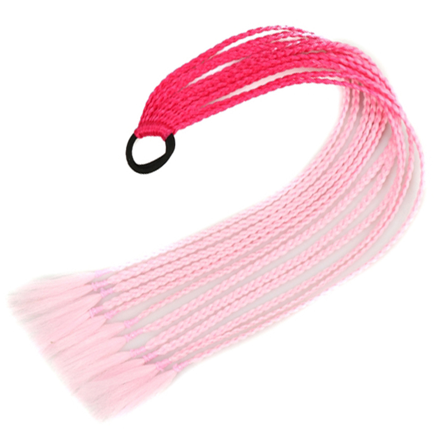 Trenzas de color de tres hebras de cola de caballo de tela de alta temperatura de seda sucia trenzas de cabello tipo peluca