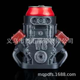 跨境机械朋克 V8 发动机罐架 工业风桌面饮料收纳架