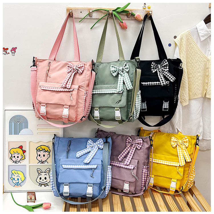 2025 Handbag New Trendy Versatile Plaid Shoulder Bag Junior High School Student Tutoring Bag Cross-Border Hot Sale 2025 Handbag New Trendy Versatile Plaid Shoulder Bag Junior High School Student Tutoring Bag Cross-Border Hot Sale