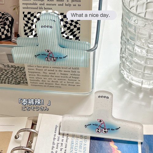 American retro note holder, high-value acrylic handbook holder, student stationery, test paper long tail clip, bill storage clip