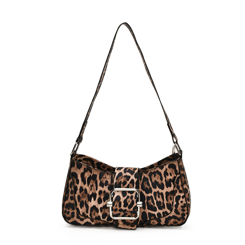 2024 nuevo estilo de invierno de moda coreana bolso de brazo nicho bolso de diseño retro leopardo bolso de hombro pequeño