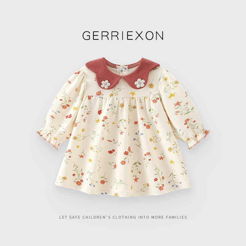 Girls' Dress Autumn Outfit Pure Cotton Baby Dress Spring and Autumn Forest Style Pastoral Early Autumn Children's Princess Dress 2026 New Model