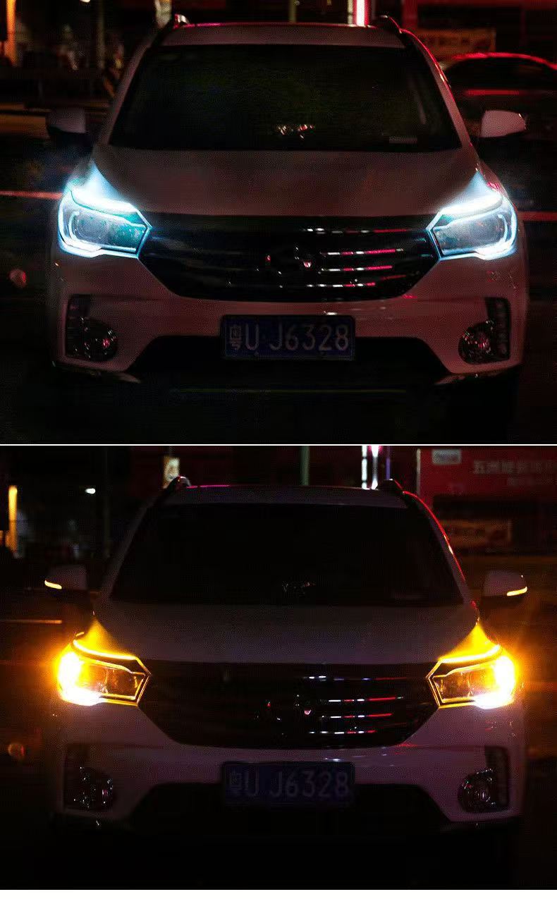 Flowing turn signal lights, universal modification for cars, daytime running lights, decorative lights, eyebrow lights, driving lights, LED flowing turn signal lights 12V