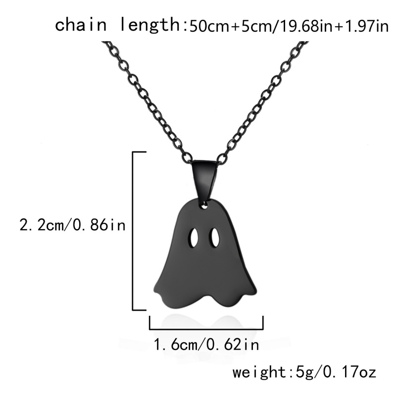 欧米の新型ハロウィンの幽霊のネックレスのファッション的な個性のステンレスのかぼちゃのクモのペンダントのネックレスの鎖|undefined