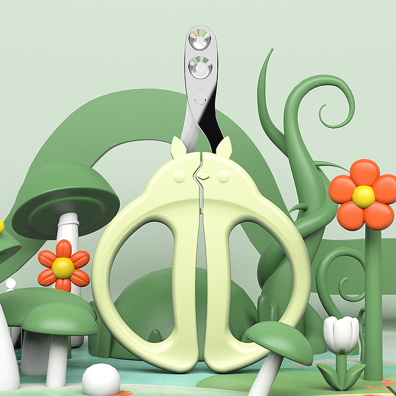 Original nueva mascota Totoro cortaúñas doble agujero pequeño ciego tijeras anti-sangrado agujero redondo límite gatito gato cortaúñas