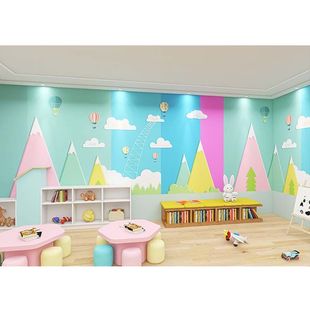 Cartoon Children's Room Wallpaper Playground Paradise Mother and Baby Picture Book Library Decoration Training Institution Kindergarten Classroom Wallpaper