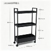 5018 three-layer black sandwich trolley (3 layers of solid board)
