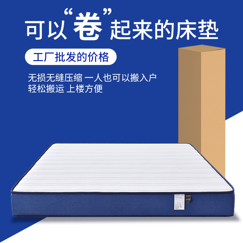 Blue Memory Foam Box Mattress Household Removable and Washable Simmons Mattress Independent Spring Soft Cushion Popular Hotel Model