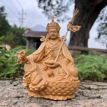 厂家直供新款加拿大桧木雕刻莲花生摆件木雕神像菩萨居家桌面摆件