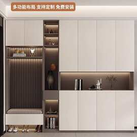 定制航空蜂窝铝合金鞋柜客厅靠墙家用门口入户玄关一体收纳储物柜