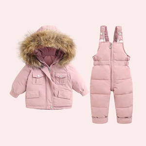 Детский бархатный комплект, пуховик, увеличенная толщина, 1-5 лет