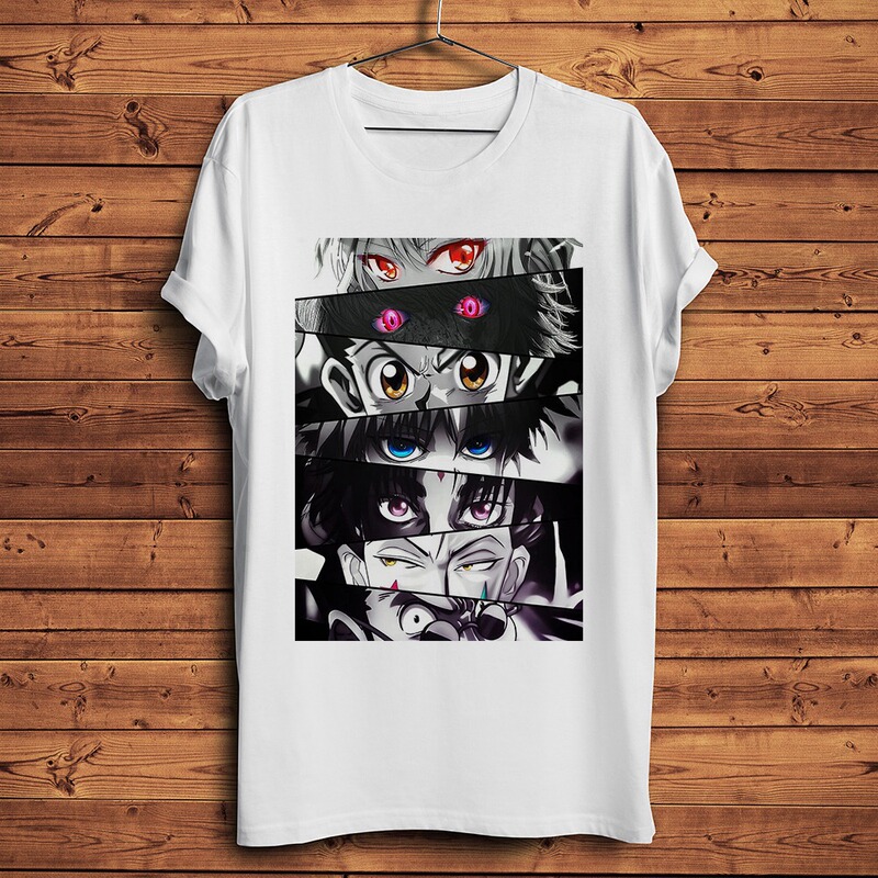 Cartoon Anime Men's T-Shirt Kilua Funny Men's White Casual Short-Sleeved Shirt Summer Cartoon Anime Men's T-Shirt Kilua Funny Men's White Casual Short-Sleeved Shirt Summer