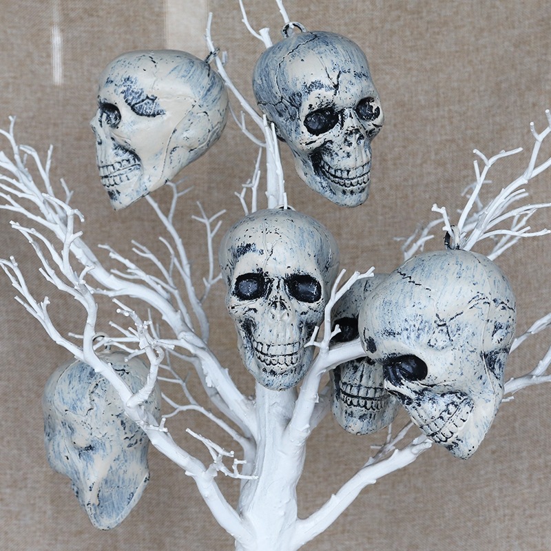 Decoración de Halloween calavera casa embrujada escape horrores decoración props calavera simulación colgante calavera image 3