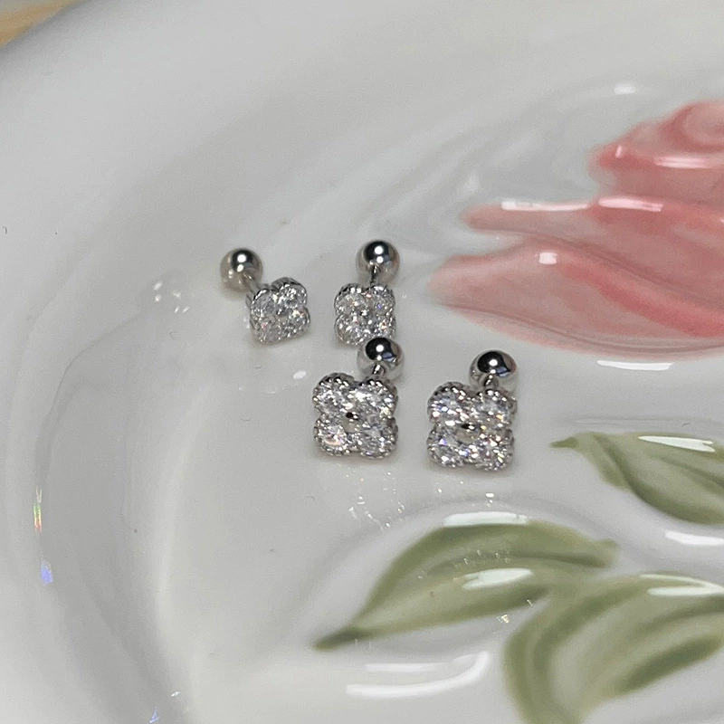 Серьги из серебра 925 пробы, образец, четырехлистник