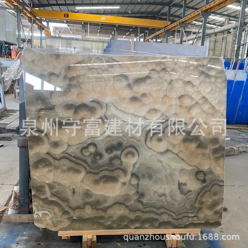 孔雀玉天然石板玉石大理石餐桌台面楼梯石材背景墙