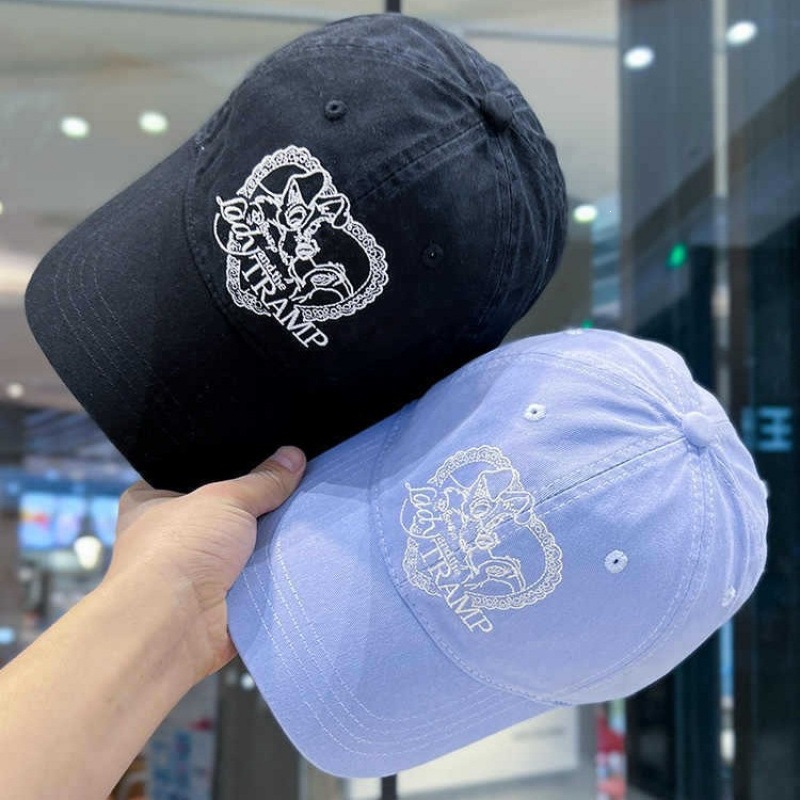 裴珠炫同款帽子女韩版刺绣藏青色软顶百搭棒球帽春夏水洗鸭舌帽男