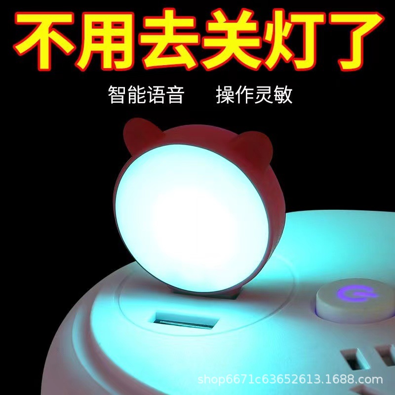 스마트 음성 야간 조명 음성 활성화 유도 LED 라이트 나이트 USB 스위치 라이트 학생 기숙사 침대 옆 조명
