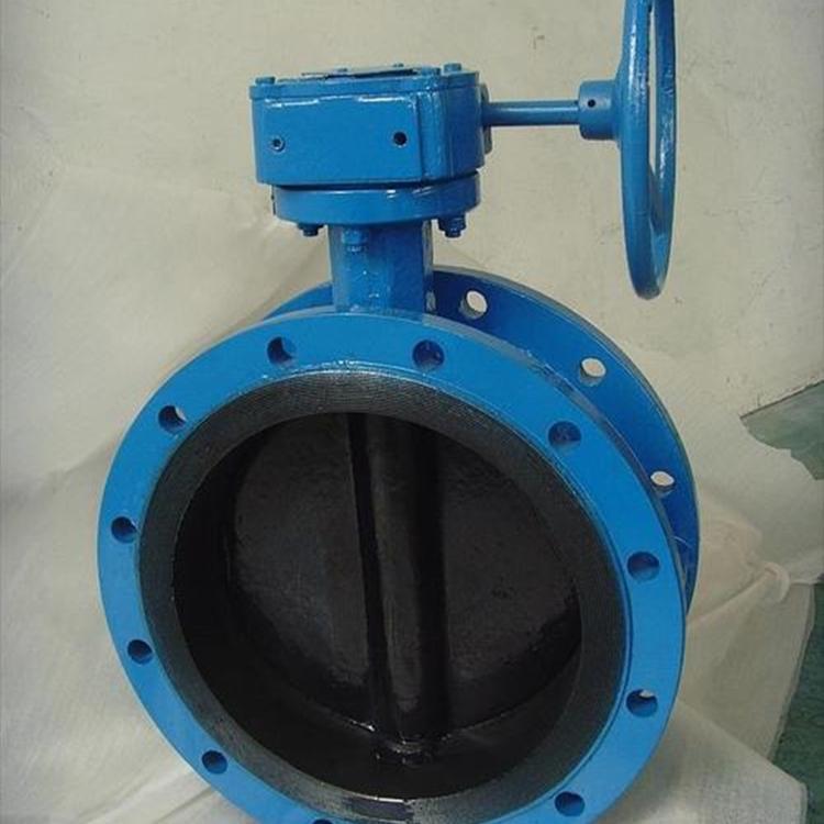 铸铁衬胶法兰蝶阀 手动带涡轮衬胶蝶阀 DN100 D341J-16C 衬胶蝶阀