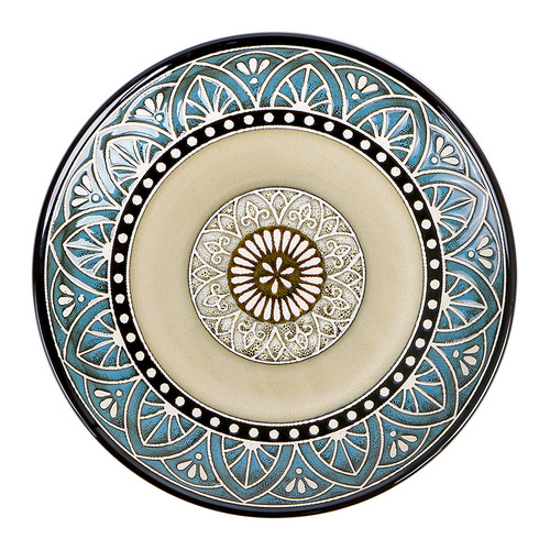 OMK New Ceramic Tableware Salad Plate Western Steak Plate Thai Food Theme Personalized Restaurant Light Luxurious Style Plate