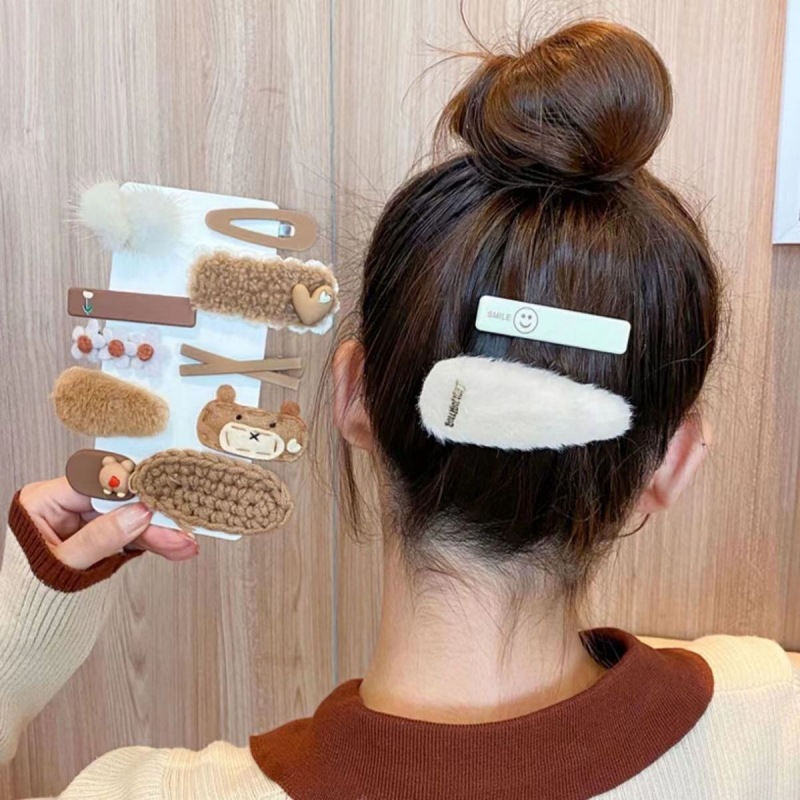 Otoño y invierno peluche clip para niños trenzando clip para el cabello versátil clip dulce clip lateral frange clip clip clip clip para el cabello roto clip para el cabello