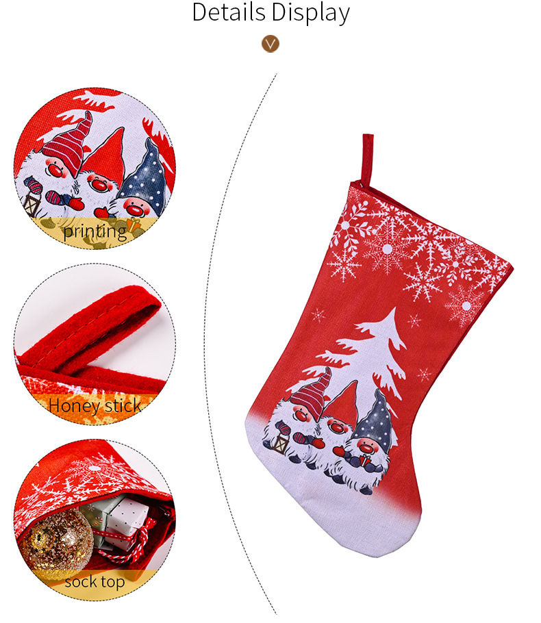 Julestrømpe med rensdyrprint børnegave julepynt_voghion.com