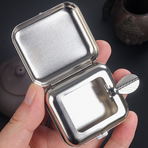Pocket ashtray stainless steel mini small ashtray car Japanese portable ashtray portable small ashtray