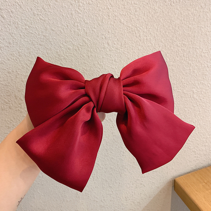 エレガントな大きなリボンサメクリップ女性用ローポニーテールグリッパー後頭部ハーフタイヘアアクセサリーヘアピンヘッドクリップ|undefined