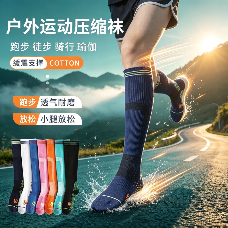 Professional sports socks for women, fitness long socks, muscle compression slimming calf socks, running, jump rope, yoga socks, Zhuji