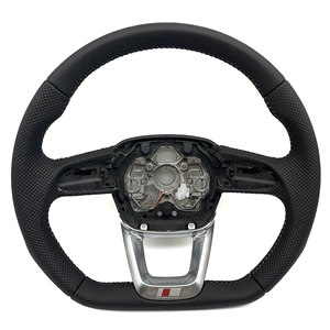 Suitable for Audi Q3 S model, semi-perforated with white stitching, no buttons, no paddles, without heated steering wheel base