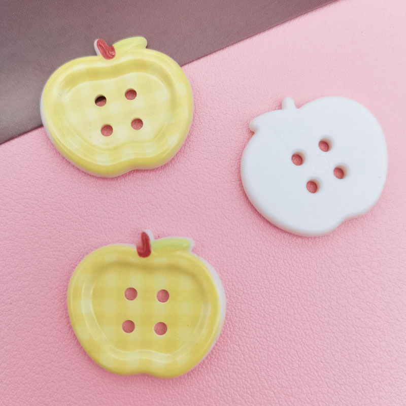 新しいプリントかわいいアップルボタンジュエリーアクセサリー diy ヘアアクセサリーヘッドバンドアクセサリー衣類ボタンアクセサリー卸売|undefined