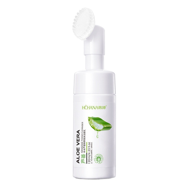Han Qian aloe masaje hidratante limpieza facial espuma hidratante cuidado de la piel Limpieza Profunda Limpiador Facial masaje limpiador facial