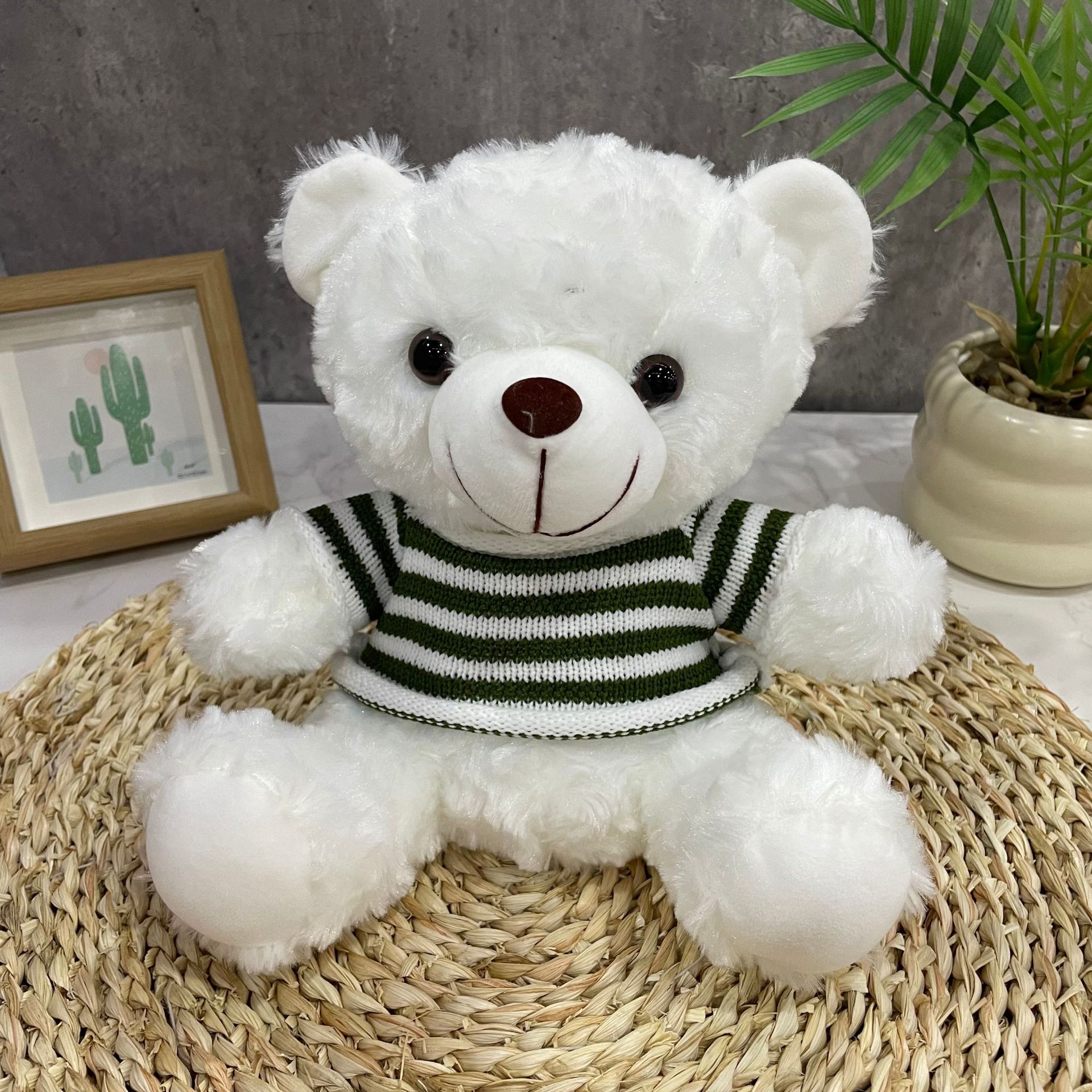 Teddy Bear se puede imprimir LOGO evento de vacaciones muñeca regalo para el hogar adornos de escritorio abrazar juguetes de peluche