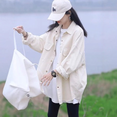 复古港风韩版衬衫外套女薄款春秋2025新款休闲宽松显瘦中长款上衣