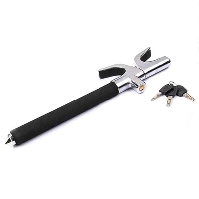 New car steering wheel lock multifunctional adjustable telescopic security anti-theft lock thickened broken window metal U-shaped lock (Car lock) - with-cones