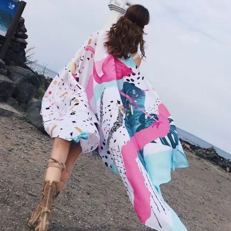 Sopa de satén de twill para mujeres 2025 bufandas de viento nacional de verano tibetanas bufandas de seda protector solar lago Qinghai turismo foto toalla de playa