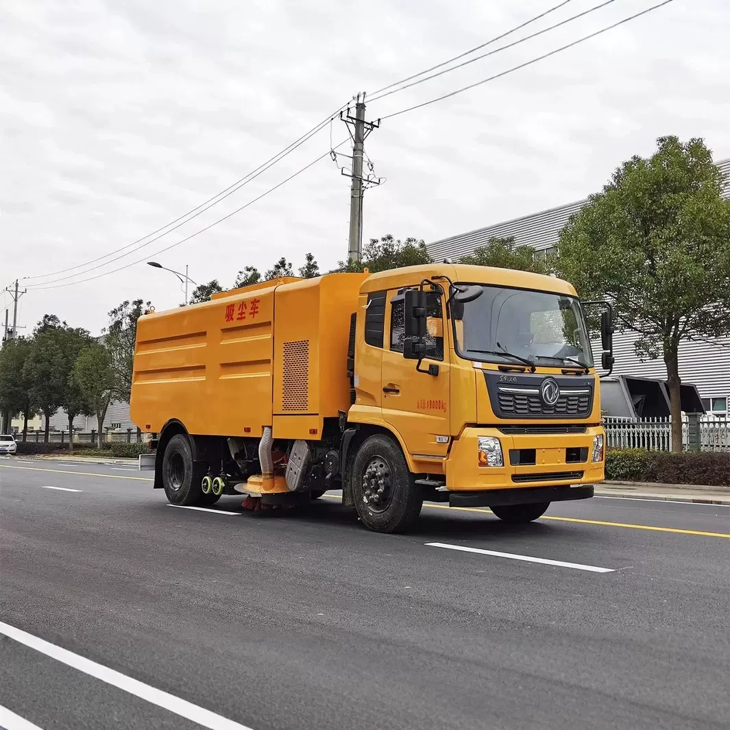 18吨道路清扫车东风天锦干湿两用吸尘车大型重度污染路面洗扫车