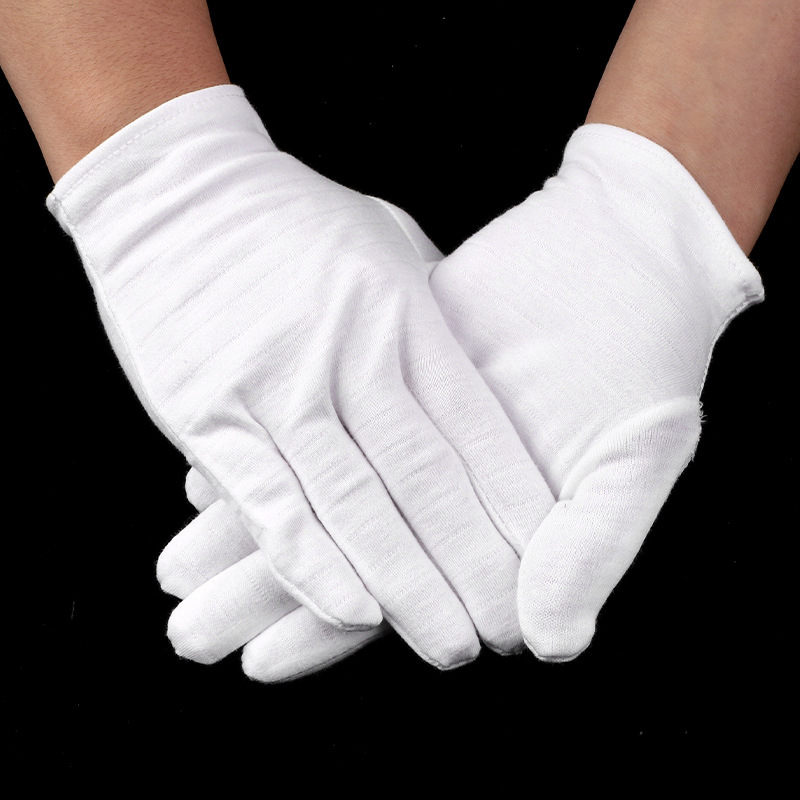 加厚白棉作業手套 汗布作業手套 文玩盤珠質檢手套禮儀表演手套