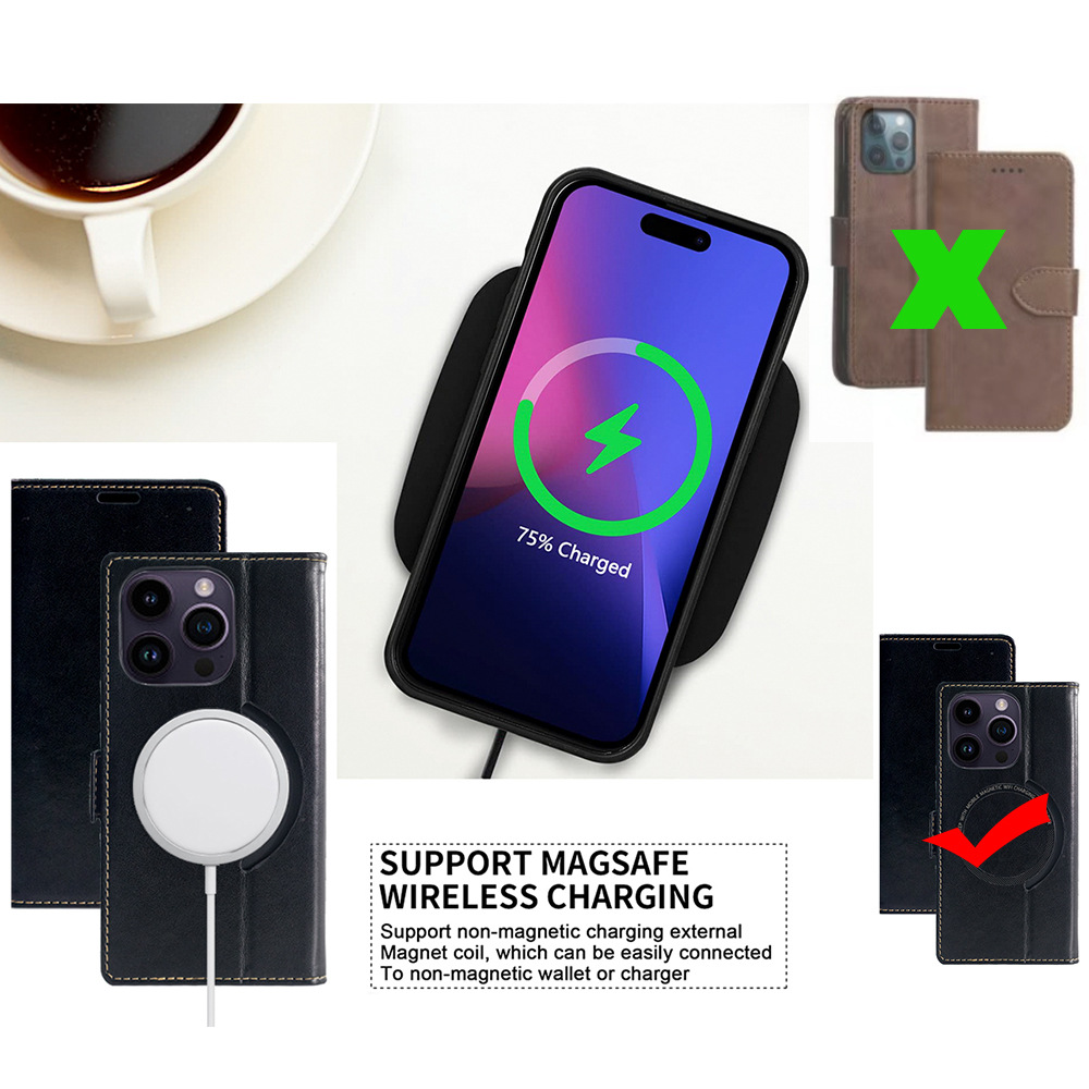 IPhone 14 Pro Flip Protector Suitable for Apple 15 Wallet Style Phone Case_voghion.com