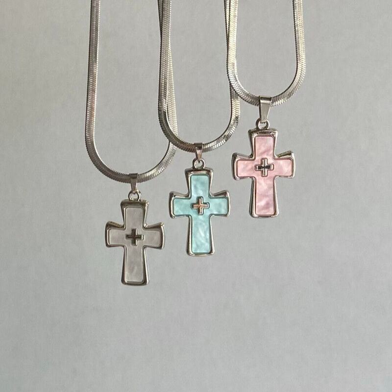 Sweet and Cool Y2K Blade Chain Cross Necklace Ins Style Dark Gothic Punk Style Necklace Niche Design Cool Style