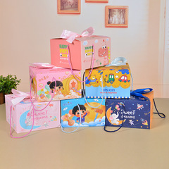 漫画かわいい子供満月ギフトボックス漫画お土産手提げ袋赤ちゃん満月満1歳お返しギフトボックスプレゼント袋