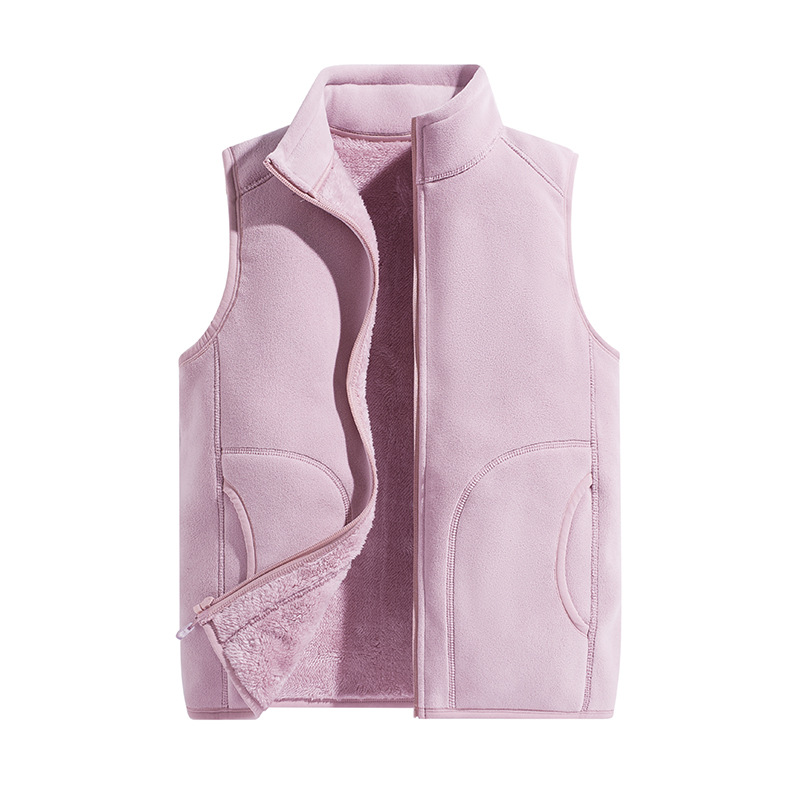 Chaleco polar reversible y grueso para otoño e invierno, chaleco de trabajo polar para hombre para exteriores con impresión de logotipo personalizado