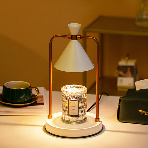 Aromatherapy lamp American retro melt candle table lamp bedroom dimmable melt wax lamp metal romantic fragrance candle lamp