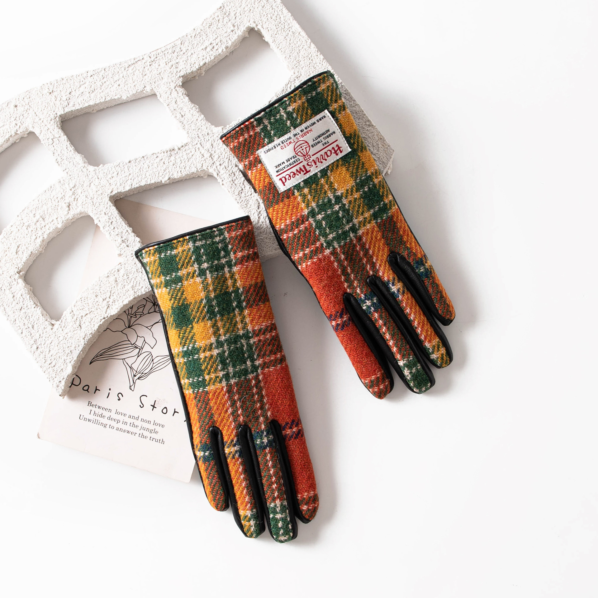 FHH24-8020-2 무지개 녹색 체크 여성