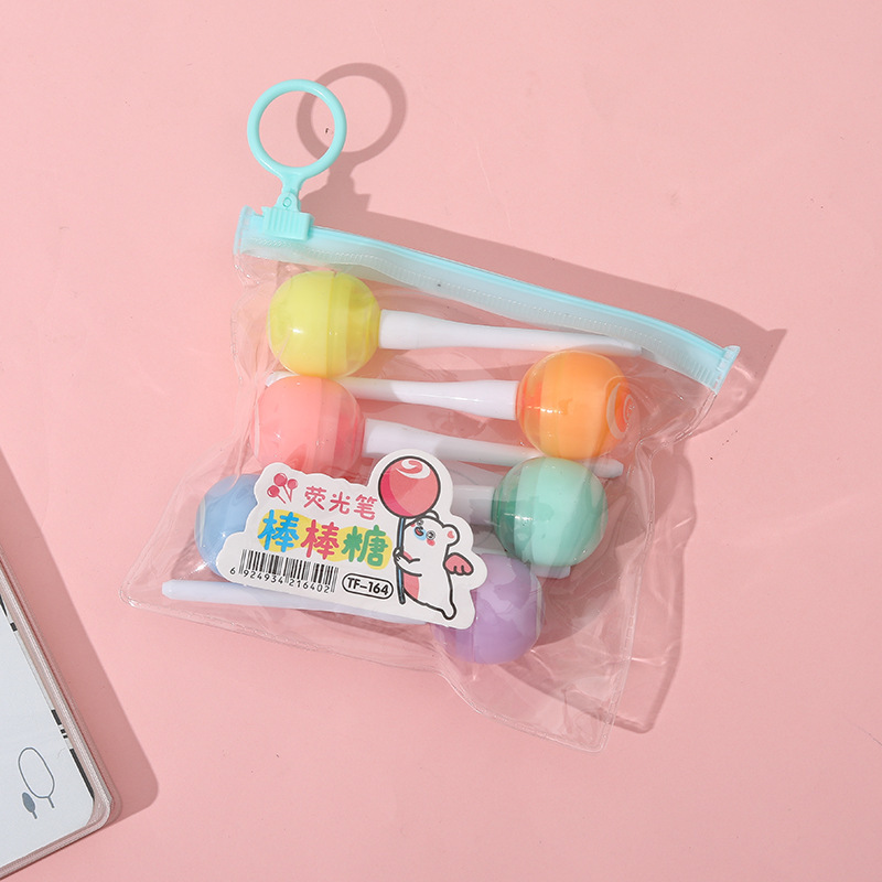 Dibujos animados resaltador mini helado resaltador pintura clave bolígrafo marcador bolígrafo de graffiti bolígrafo acuarela juego multicolor