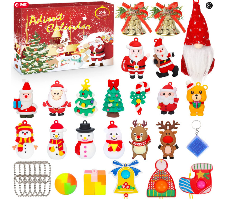 Caja ciega de Navidad transfronteriza Regalo de fiesta para niños Descompresión DIY Desgarrado Calendario de cuenta regresiva Caja ciega Juguetes navideños