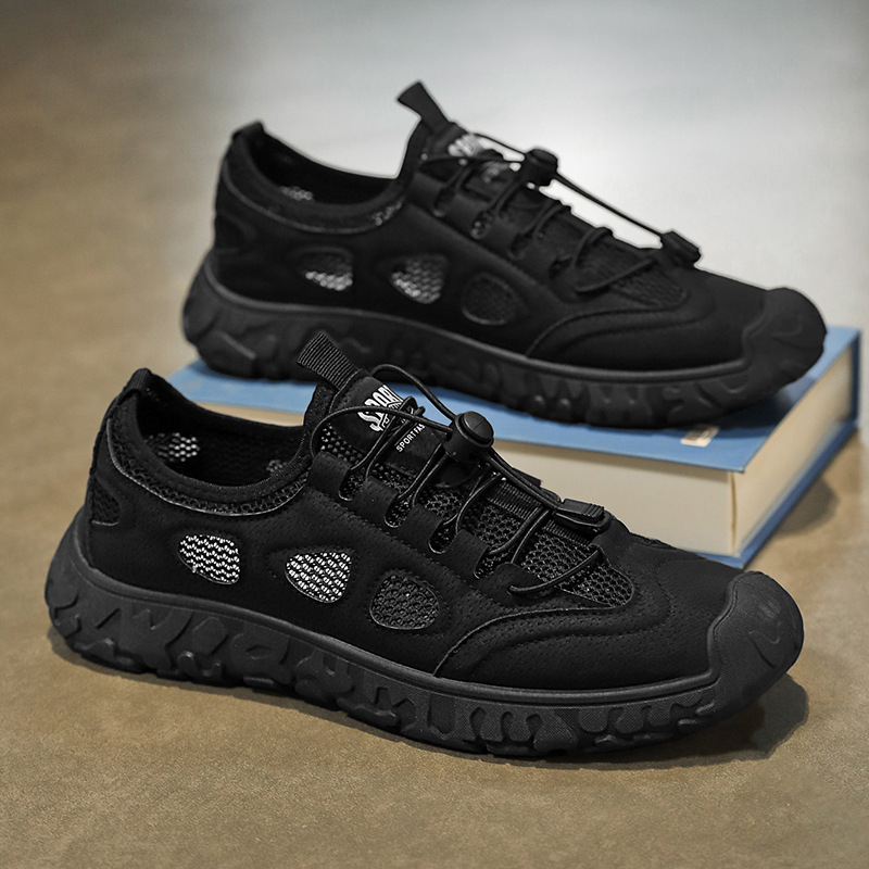 Zapatos masculinos de verano nuevos zapatos de malla hueca transpirable zapatos de trabajo masculinos antideslizantes y resistentes al desgaste zapatos deportivos casuales zapatos de papá image 8